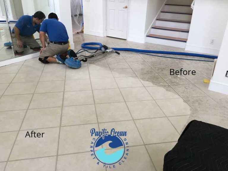 Before and after upholstery cleaning on a sofa cushion